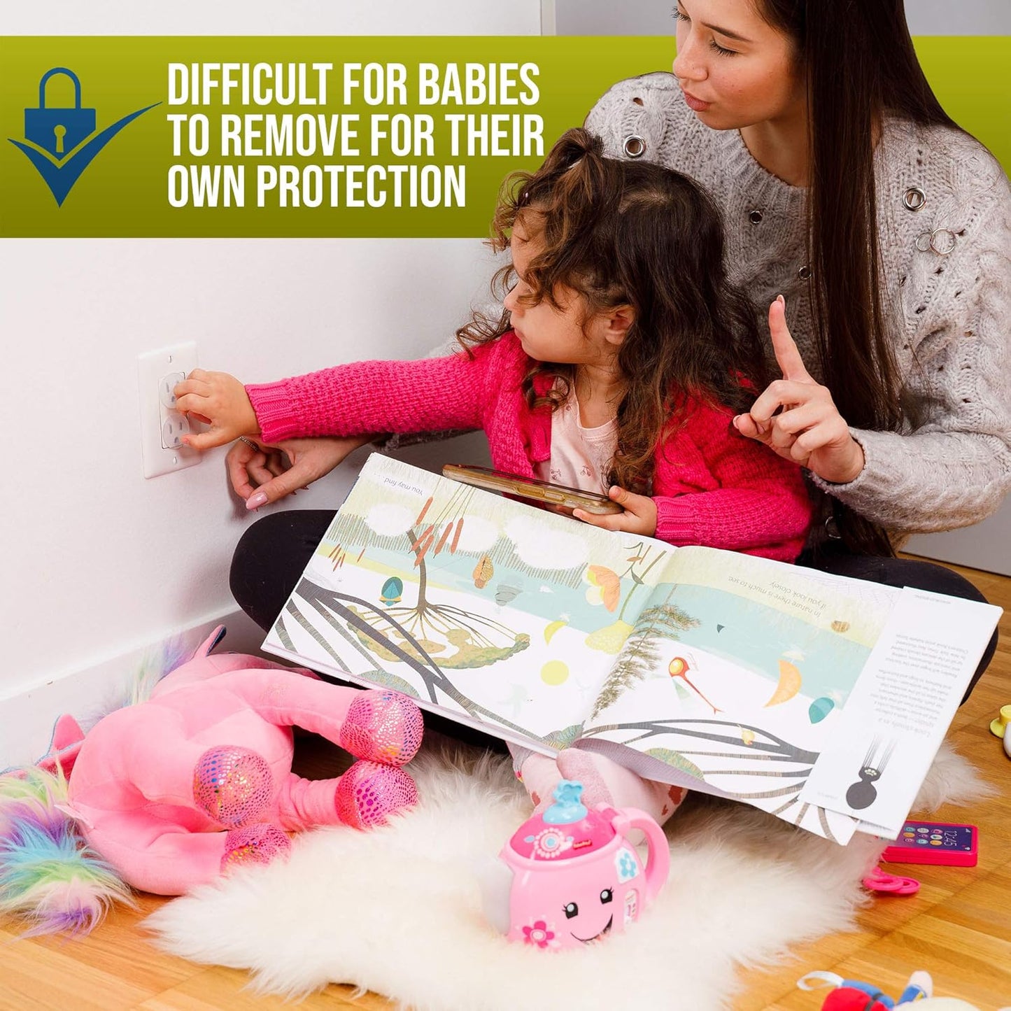 Outlet Covers Baby Proofing (32 Pack) By Wappa Baby | Safe & Secure Electric Plug Protectors | Sturdy Childproof Socket Covers For Home & Office | Easy Installation | Protect Toddlers & Babies | White