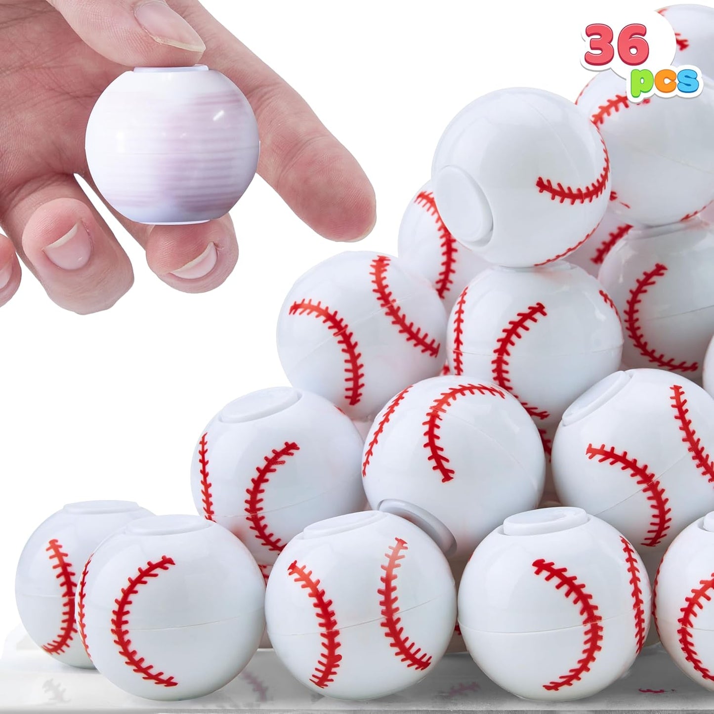 JOYIN 36 Pack Baseball Fidget Spinners, Kids Soccer Party Favors Fidget Toys Bulk, Goodie Bags Stuffers for Birthday Party, Treasure Box Toys for Classroom, School Reward