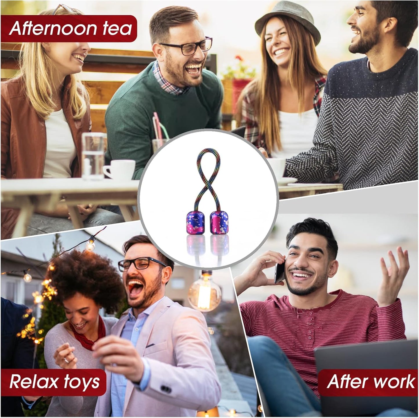 Begleri Fidget Beads - Worry Fidget Beads Spin & Bump - Made of Aluminum Alloy - for Men Women Youngs Skill Players Creates a Bit of Magic for You (Calabash)