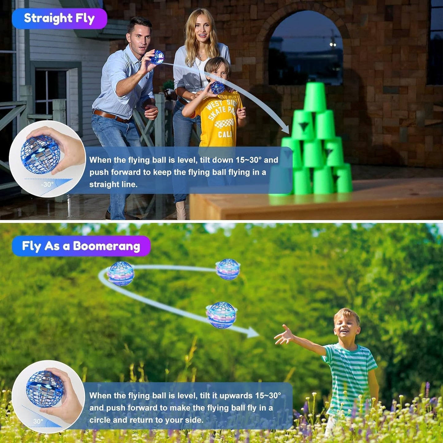 Flying Orb Ball Toy 2023 Galaxy Ball,Cosmic Globe Boomerang Hover Orb Ball, Galactic Fidget Spinner, Hand Drone Ball, Kids Toys for Boys Age 6 7 8 9 10 11 12 Boys Girls Cool, Red