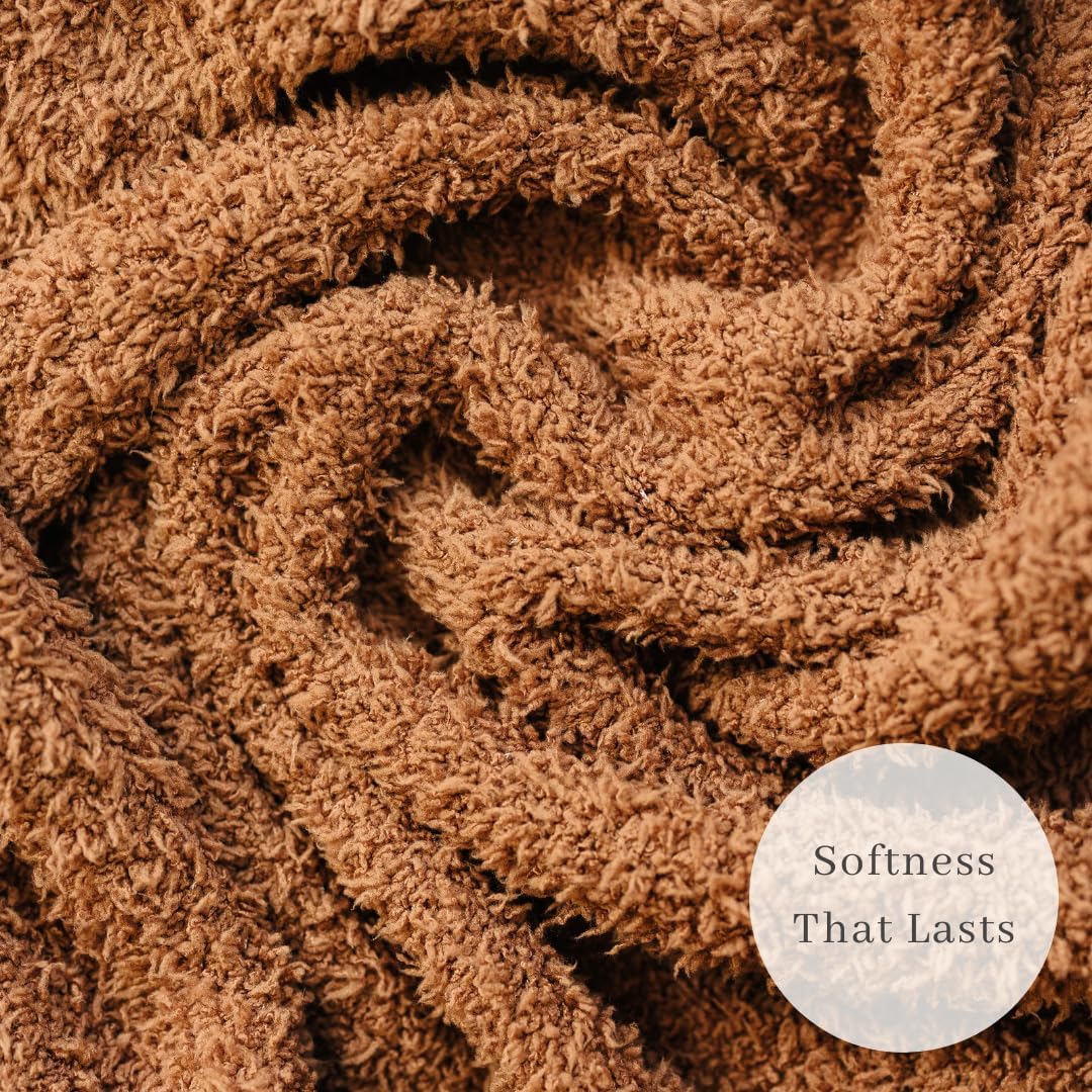 SARANONI Bamboni Luxury Baby Blanket | Plush Blanket for Infant Boys & Girls | Receiving Blanket 30” x 40" | Caramel