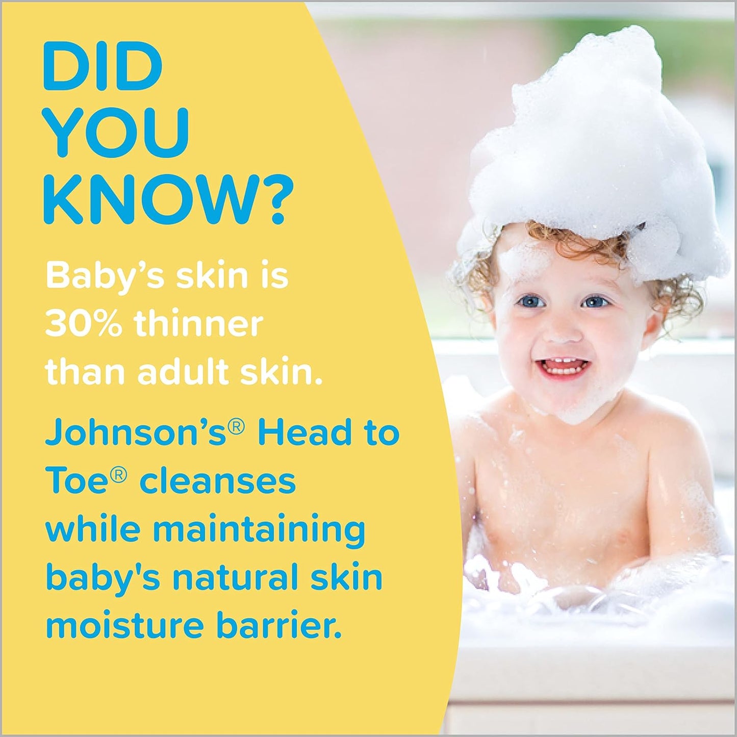 Johnson's Head-to-Toe Gentle Tear-Free Baby & Newborn Wash & Shampoo, Sulfate-, Paraben- Phthalate- & Dye-Free, Hypoallergenic Wash for Sensitive Skin & Hair, 27.1 fl. Oz (Pack of 2)