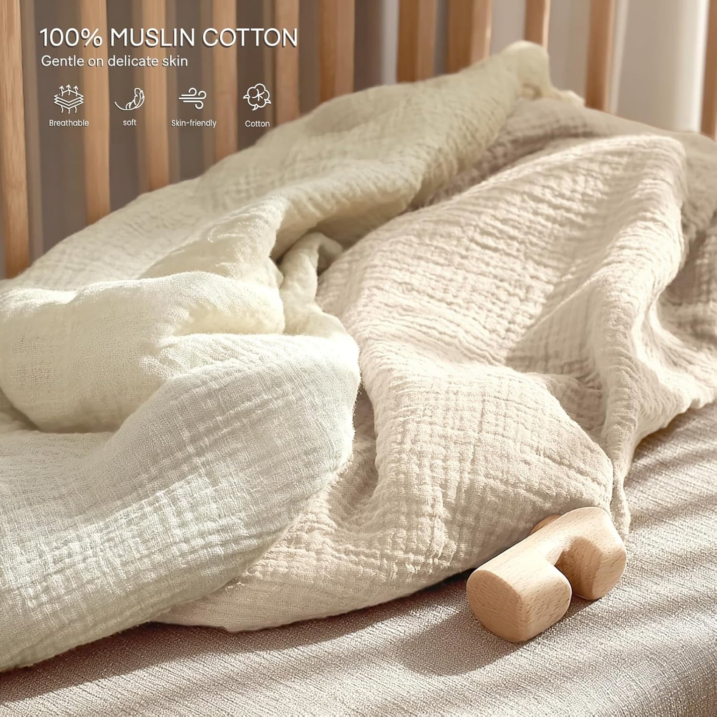 lulumoon Pack and Play Sheets Muslin: Cotton Fitted Sheets for Chicco Pack N Play - Soft Playard Sheets for Boys and Girls 2Pack