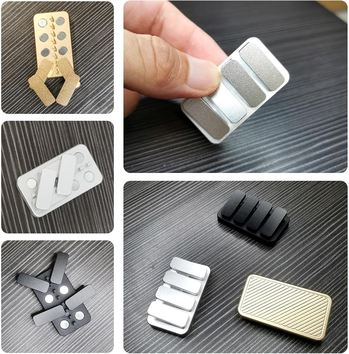 Premium Magnetic Metal Fidget Slider - EDC Haptic Clicker Stress Relief Toy for Adults, Anxiety & ADHD Relief, Pocket-Sized, Durable, Quiet Control, for Men & Women.(Black)