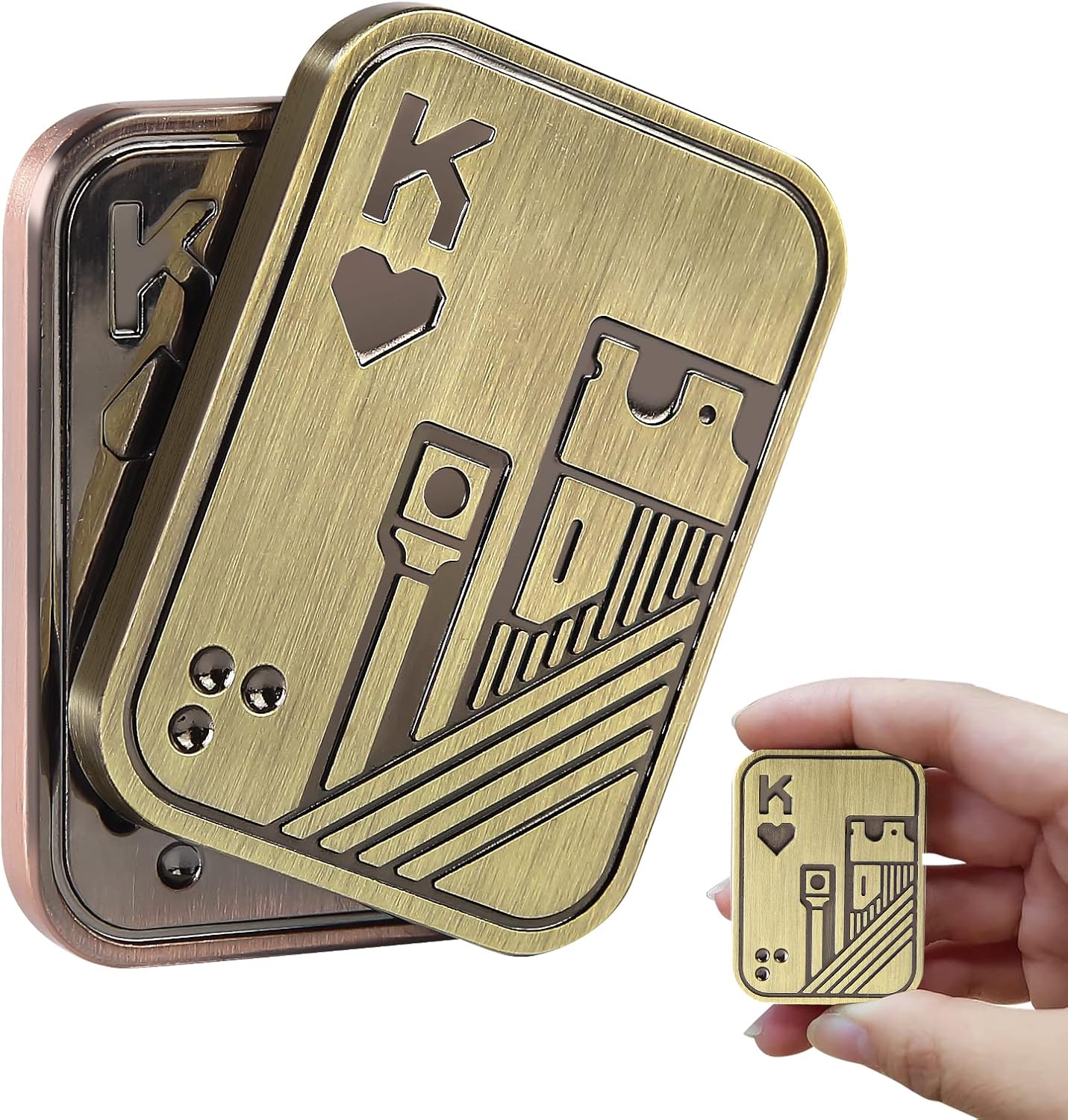 Metal Fidget Toys, EDC Fidget Slider, Poker Push Card, Cool Office Toy for Men, Anxiety Autism ADHD Gifts for Adults Teens, Valentine's Day Gift