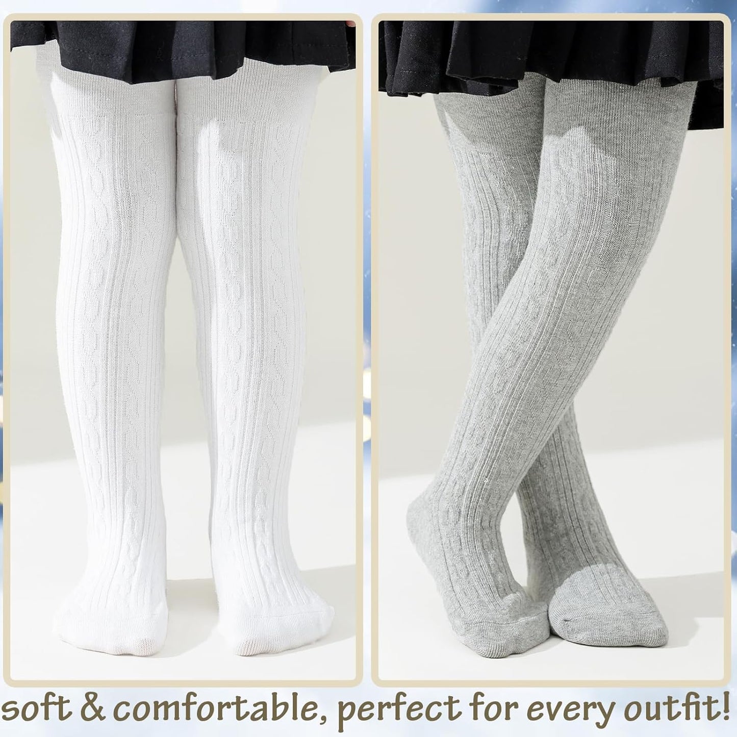 Mini angel Baby Tights Toddler Girl Tights Seamless Cable Knit Leggings Soft Cotton Stockings Pantyhose 3/4/5 Pack