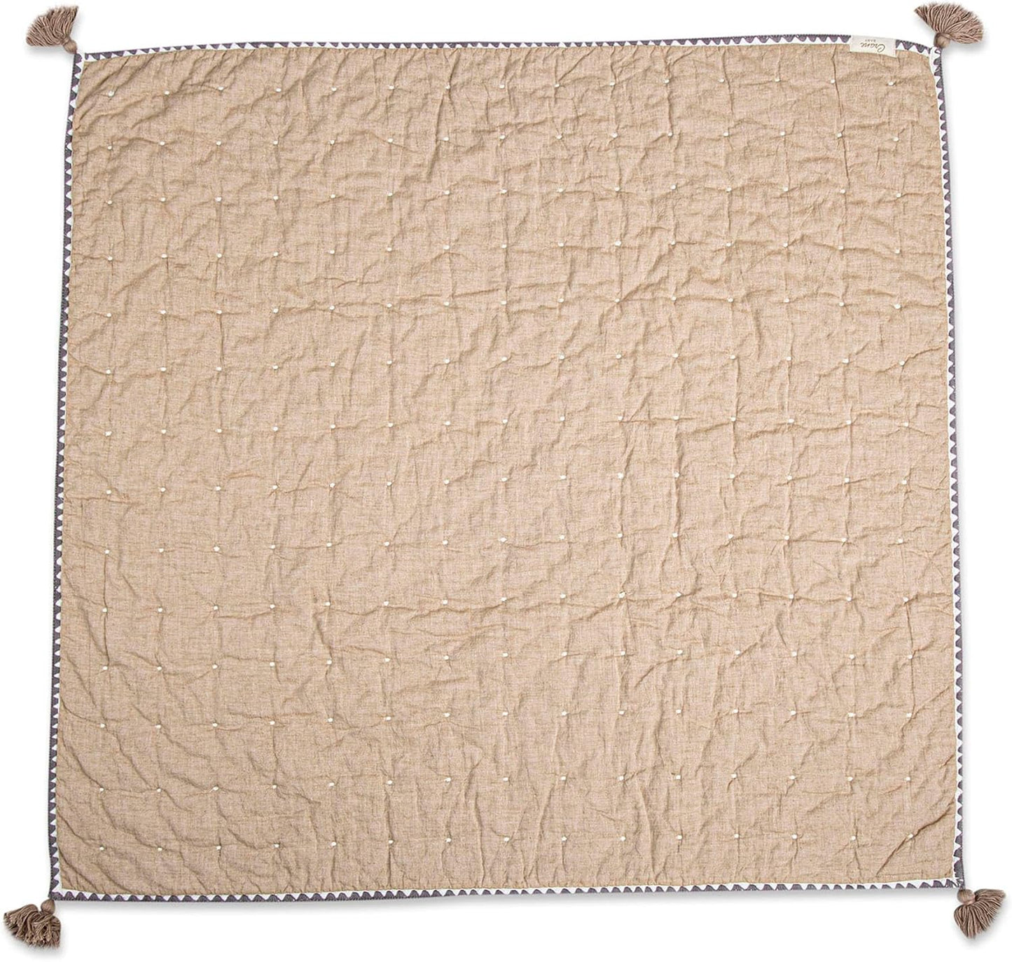 Crane Baby Blanket, 36” x 36”, Soft Cotton Quilted Nursery Blanket for Boys and Girls, Copper, Ezra Print