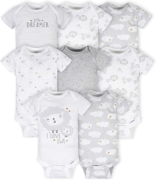Gerber Baby 8-Pack Short Sleeve Onesie Bodysuits
