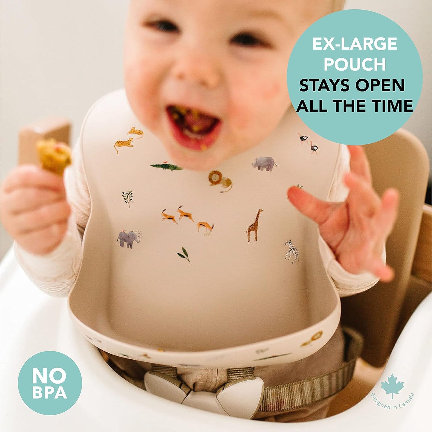 Loulou Lollipop Soft, Waterproof Silicone Feeding Bib for Babies and Toddlers