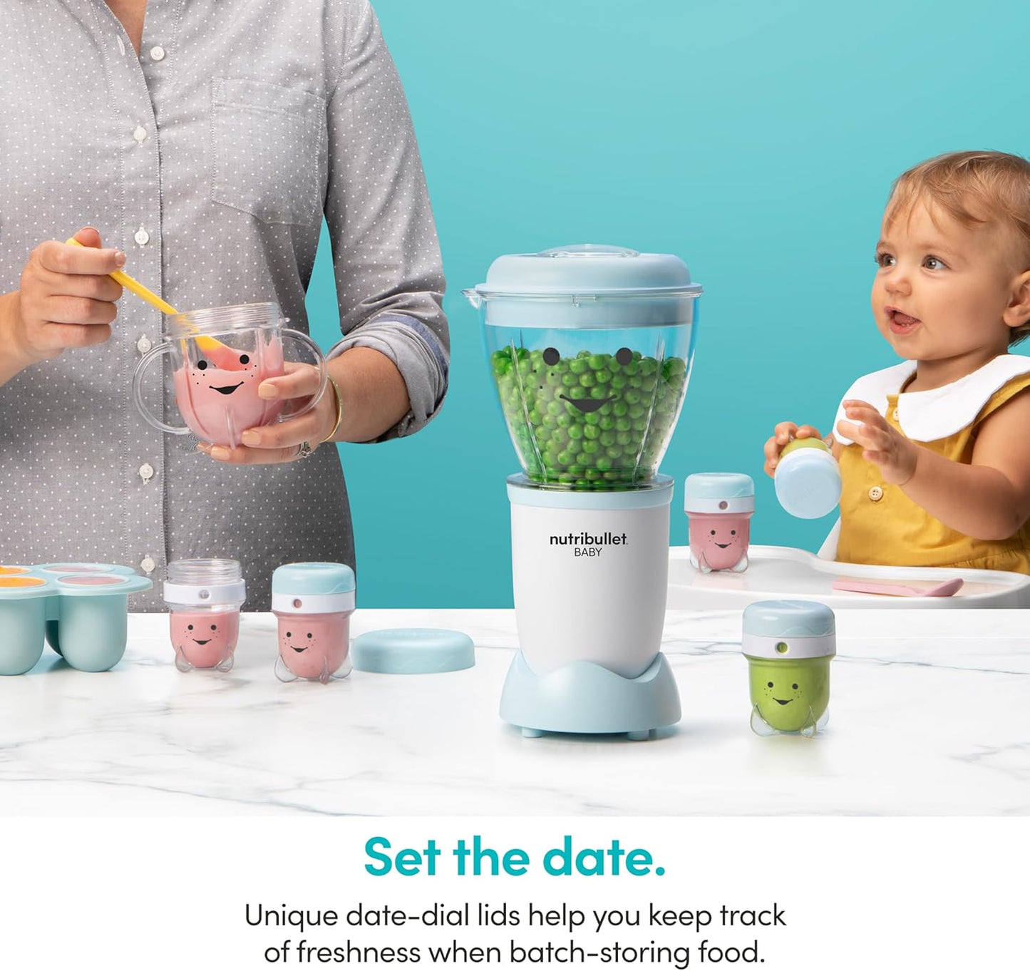 NutriBullet NBY-50100 Baby, 32-oz, Blue (Renewed)