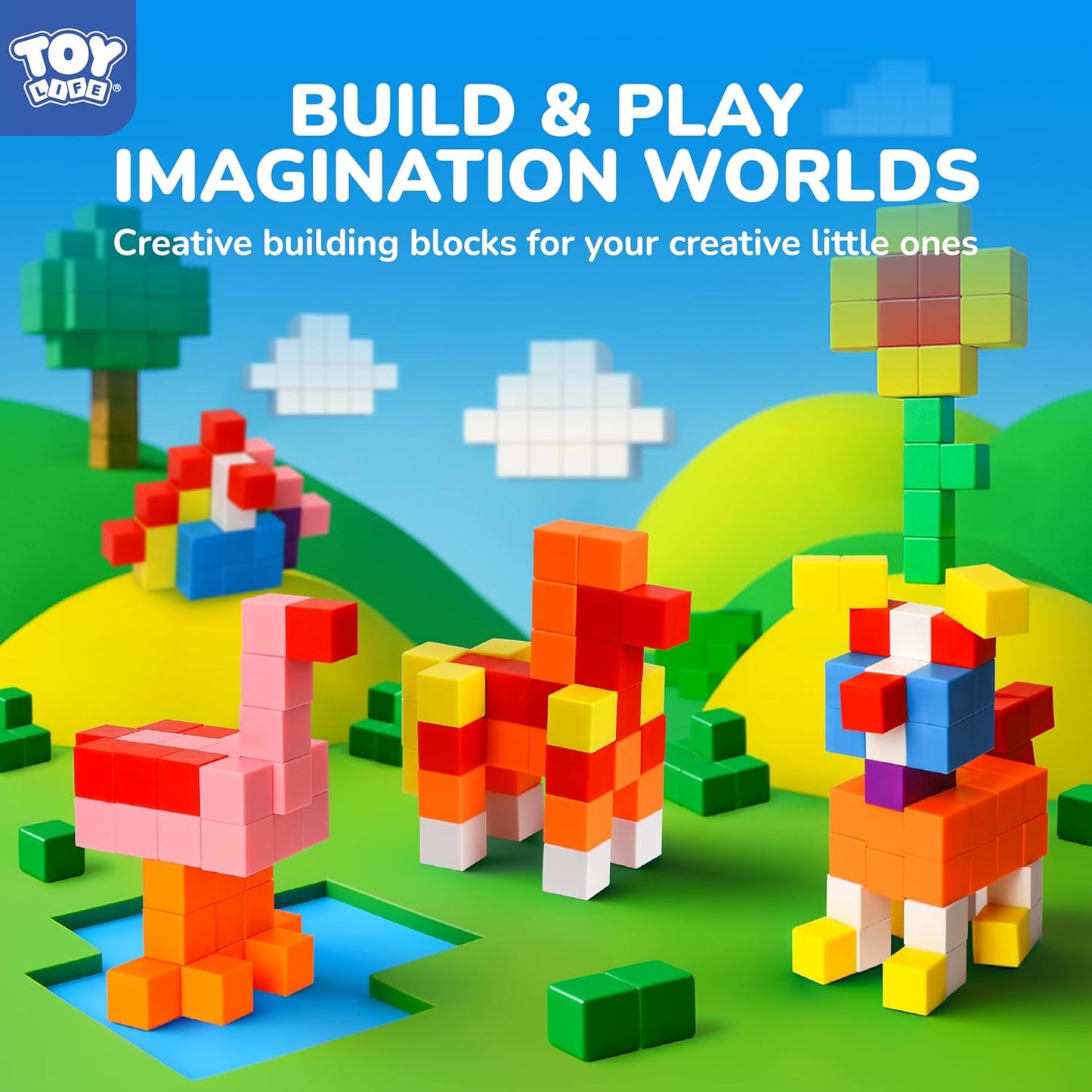 TOY Life 64 Pcs Magnetic Blocks for Toddlers Age 3-5 Magnet Blocks Magnetic Building Block for Kids Ages 4-8 Magnet Block for Kids 3-5 Preschool Creative Stem Building Toys