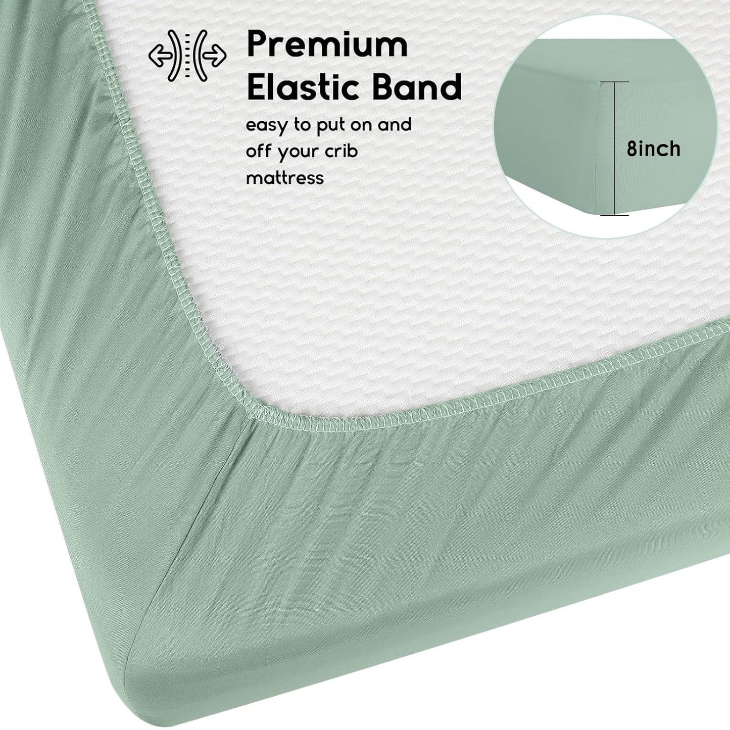 Yoofoss Baby Crib Sheets for Boys Girls, Fitted Crib Sheet 2 Pack for Standard Crib and Toddler Mattress, Super Soft Microfiber Baby Sheet 28x52x8in Green + Giraffe