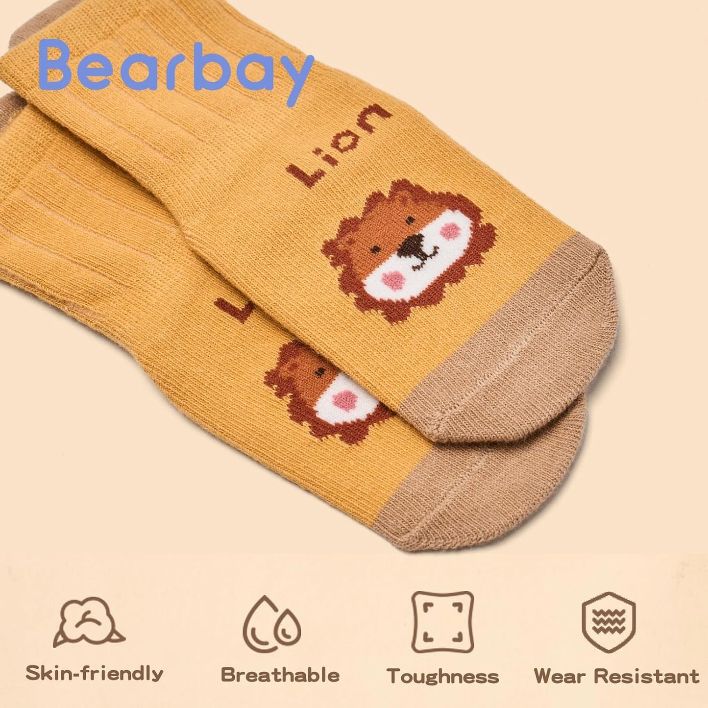 Baby Non Slip Ankle Socks with Grippers for 0 Months-7 Years Old Walking Socks