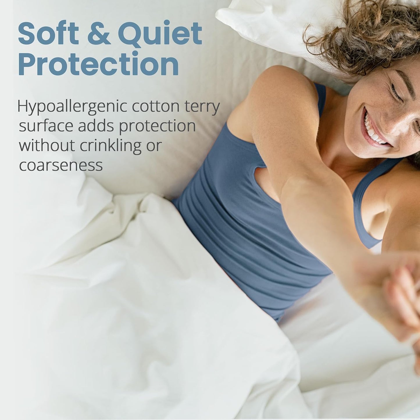 SafeRest Zippered Mattress Protector - Premium 9-12 Inch Waterproof Mattress Cover for Bed - Breathable, Noiseless Washable Mattress Encasement - Queen
