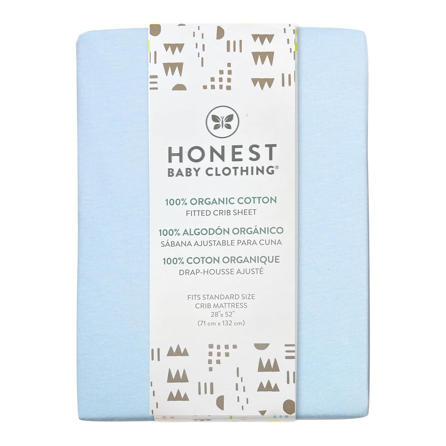 HonestBaby unisex-baby Fitted Crib Sheets Set Standard Mattress, 100% Organic Cotton Baby Boys, Girls, Neutral, 1 Pack - Light Pink, One Size