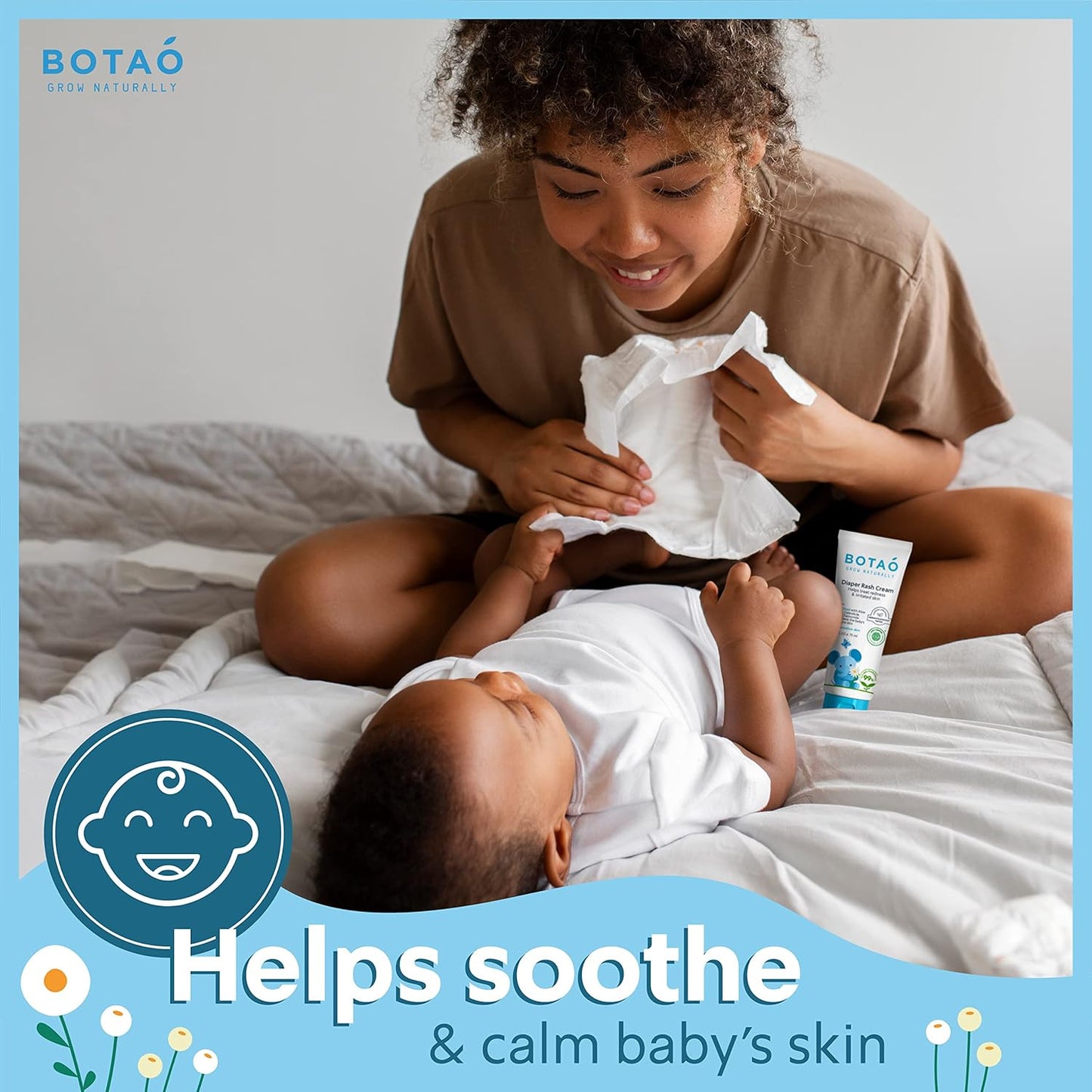 Baby's Natural Diaper Cream | Organic Diaper Cream EWG Verified | Naturally Soothes Baby Rashes | Baby zinc Ointment Natural | For Sensitive Skin with Aloe Vera & Calendula, 2.5Oz