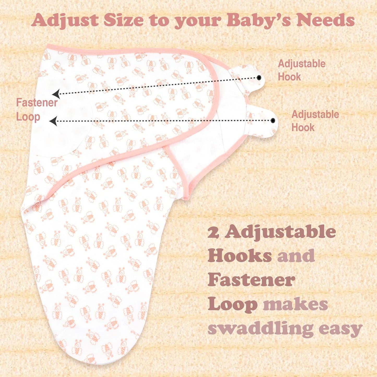 Bublo Baby Swaddles for Newborns – 3-Pack Infant Swaddles 0-3 Months – Adjustable Newborn Swaddle Sleep Sack – Soft Organic Cotton Baby Wrap for Safe & Cozy Sleep