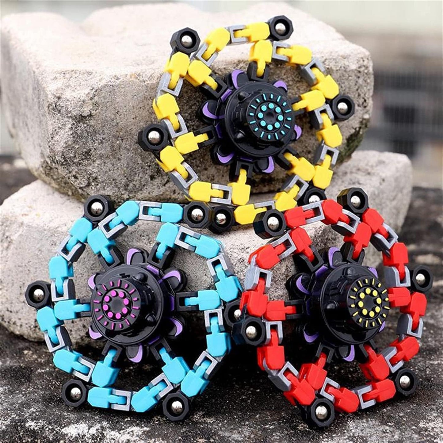 Gifts for Kids Teenage 4 Packs Transformable Fingertip Chain Robot Toy DIY Deformation Robot Deformed Mechanical Toy for Kids Adults
