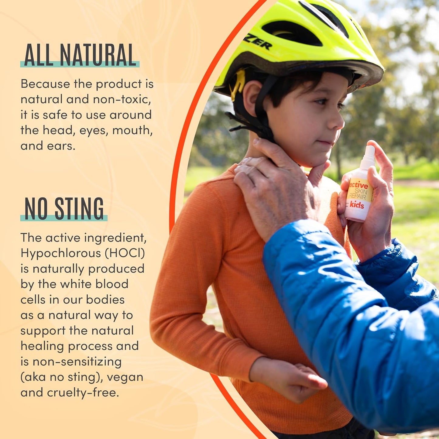 Active Skin Repair Kids First Aid Spray - Non-Toxic & Natural Antiseptic for Minor Cuts, Wounds, Scrapes, Rashes, Sunburns, and Other Irritations (3oz Spray)