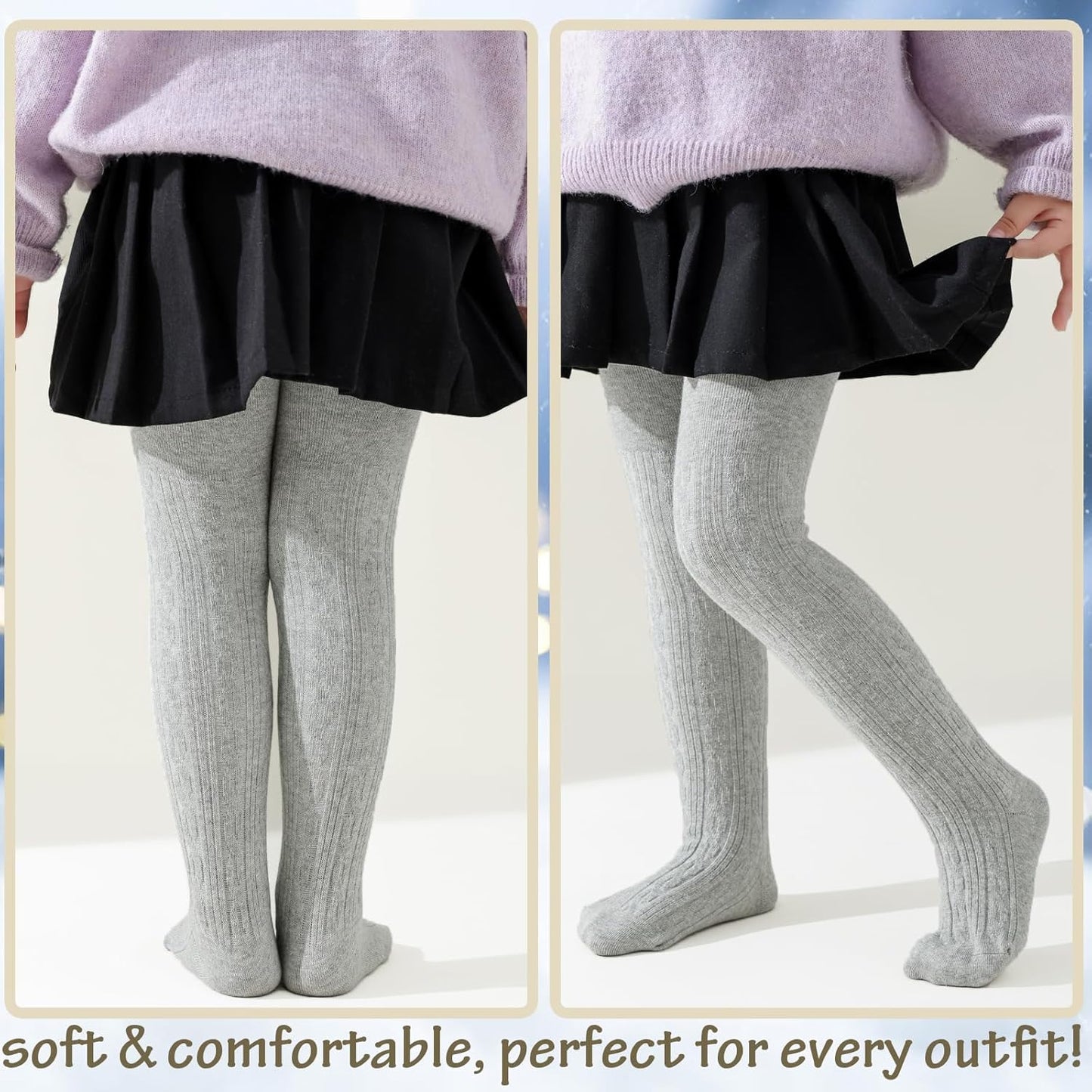 Mini angel Baby Tights Toddler Girl Tights Seamless Cable Knit Leggings Soft Cotton Stockings Pantyhose 3/4/5 Pack