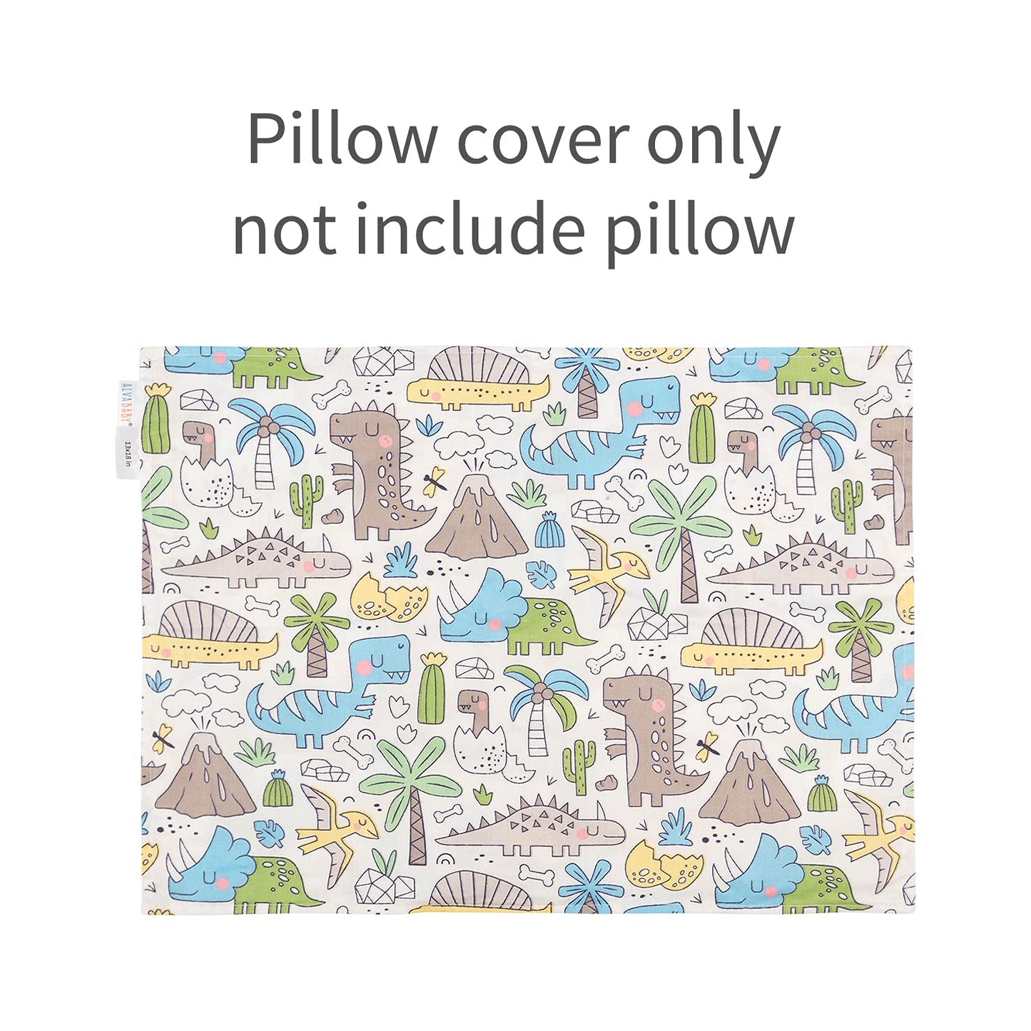 ALVABABY Toddler Pillowcases 2 Pack Cotton Kids Pillow Cover Fit 13"x 18" or 14"x20" Envelope for Girl Boy Sleepy Travel 2L-TPW14A