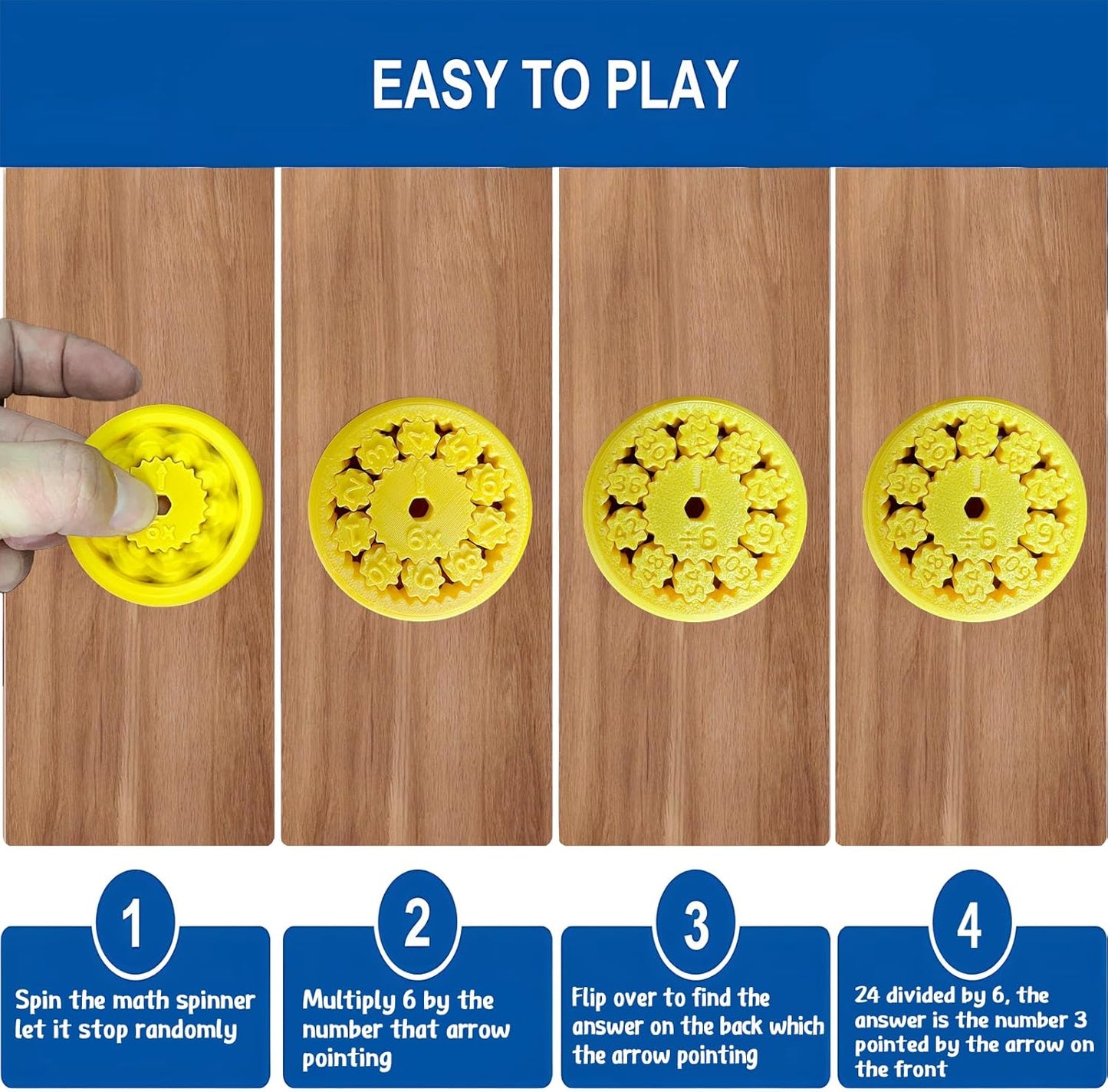 Math Fidget Spinners - 3D Printed, Educational Math Fact Fidget Spinner Toy - Learn Addition & Subtraction - Perfect for Kids, Stimmers & Fidgeters (9pcs)