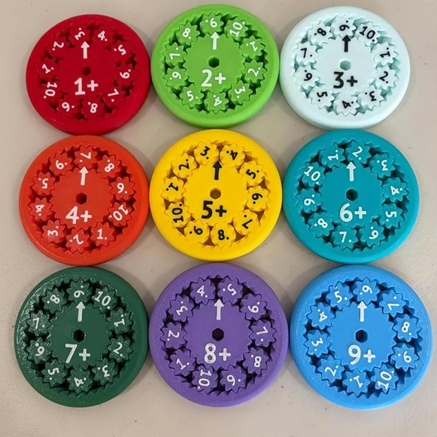 Math Fidget Spinners,Educational Math Fact Fidget Spinners, Math Fidget Toy Multiplication, Math Learning & Education Toys Game(9pcs1)