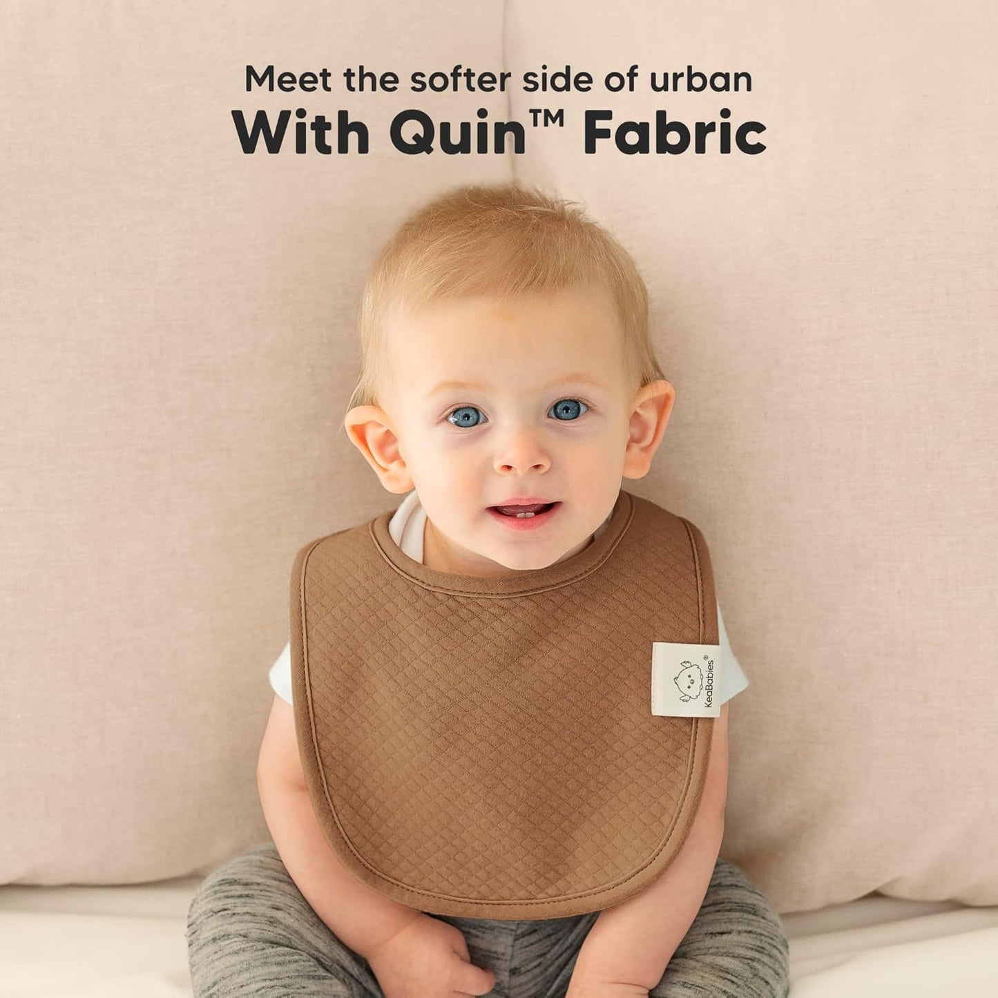 8-Pack Organic Baby Bibs for Girls, Boys - Quilted Cotton Cloth Baby Drool Bibs for Drooling and Teething Toddler, Newborn, Infant, Soft & Super Absorbent (Driftwood)