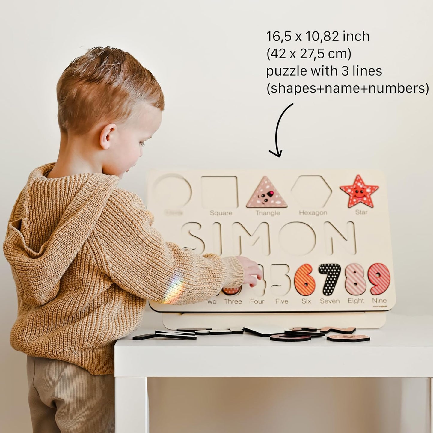 Puzzles for Toddlers Boy and Girl, Personalized Name Puzzle, 12 Month Toy, Gifts for 0 1 2 3 Years Old, Baby Gifts, Baby Shower, Christmas, NewBaby Gift, 0 3 6 9 12 18 24 36 Months