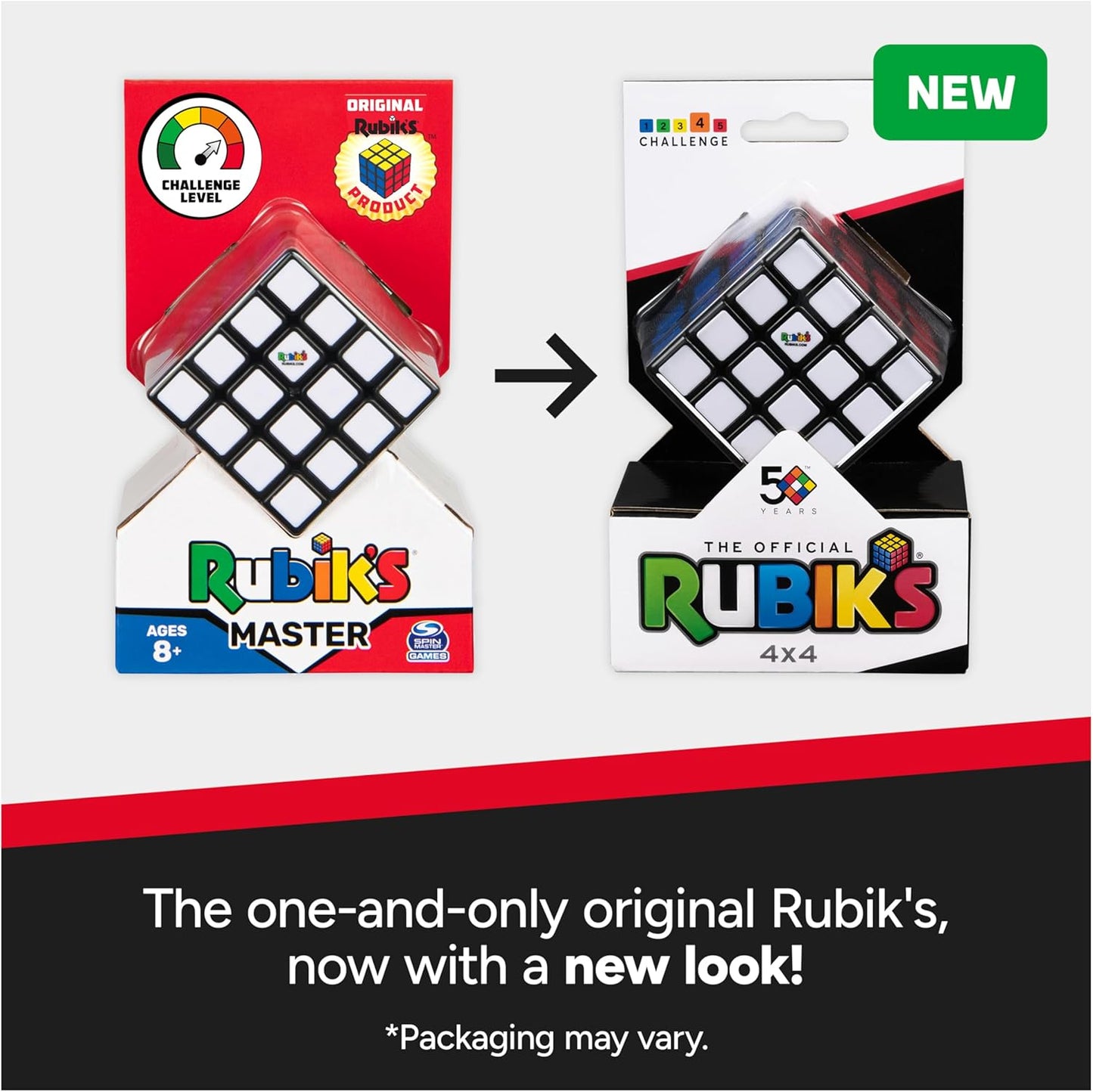 Rubik’s Master, The Official 4x4 Cube Classic Color-Matching Problem-Solving Brain Teaser Puzzle 1-Player Game Toy for Adults & Kids Ages 8+