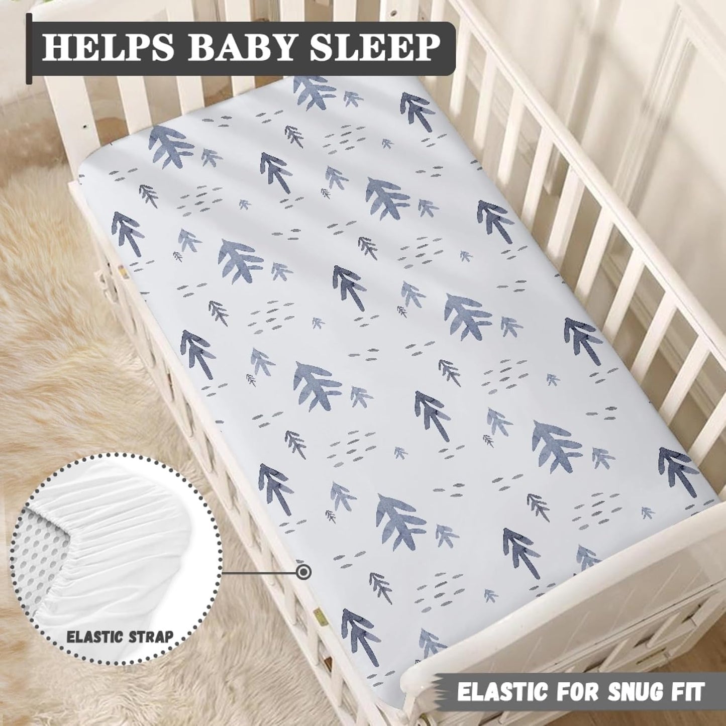 Watercolor Trees Fitted Crib Sheet Plants Baby Crib Sheet Fit Standard Crib and Toddler Mattress,Crib Mattress Sheets for Boys Girls 28"x52"