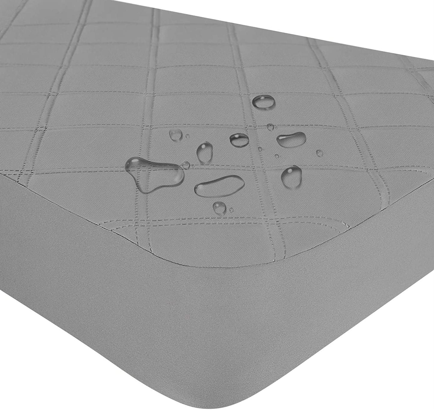 Yoofoss Waterproof Crib Mattress Protector, Quilted Fitted Crib Mattress Pad, Ultra Soft Breathable Toddler Mattress Protector Baby Crib Mattress Cover Breathable and Hypoallergenic (28''x52'')