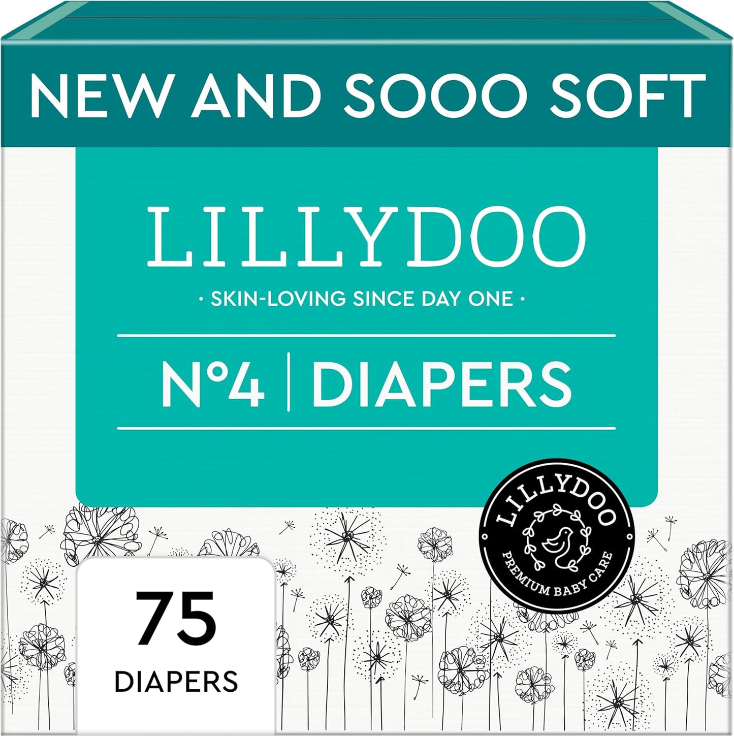 Baby Diapers - Size 4 (20-31 lbs), Half-Monthly Supply (75 Count), Leak Protection, Skin-Friendly, Ultrasoft, Perfume- & Chlorine-Free, Hypoallergenic, Dermatologist Tested, Oeko-TEX®