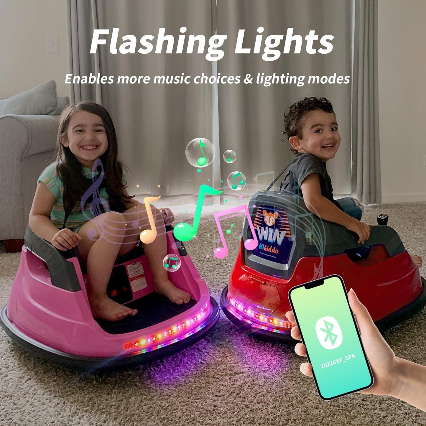 Baby Bumper Car, 6V Electric Kids Bumper Car for Toddlers with Remote Control, Bluetooth - Red