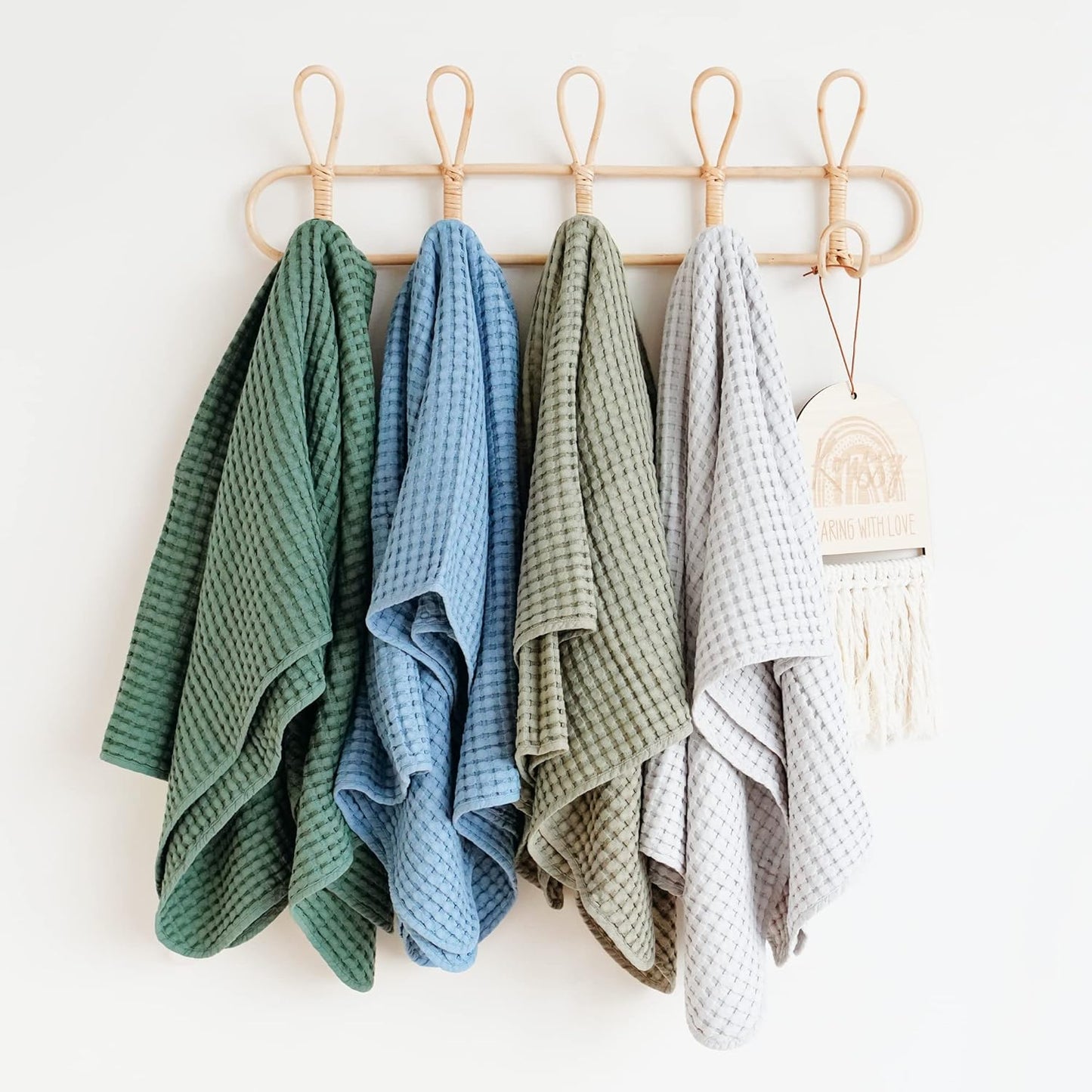 Konssy Waffle Baby Blanket - Soft & Cozy Nursery Swaddle Blanket, Lightweight Toddler Throw for Boys & Girls, Ideal for Wrapping(Green)