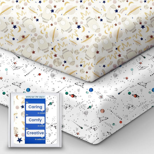 Baby Crib Sheets Boy Girl for Standard Crib Mattress - Ultra Soft Jersey Knit Neutral Crib Mattress Sheet, Safe and Snug, Durable, Stylish Crib Sheet Fitted, 28''x52''x9'' Extra Deep Pocket