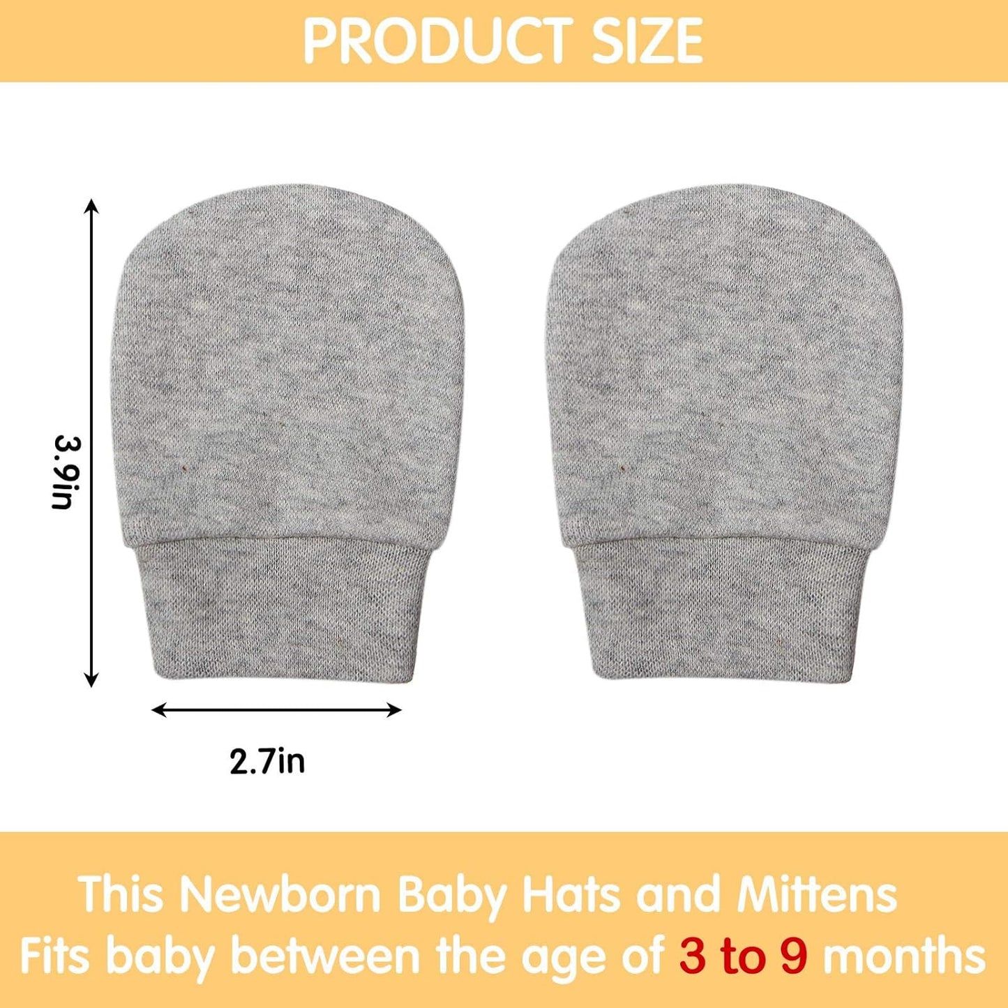 Geyoga 6 Pairs Newborn Baby Mittens No Scratch Gloves Infant Toddler Anti Scratch Essentials Unisex for 3-9 Months Girls Boys