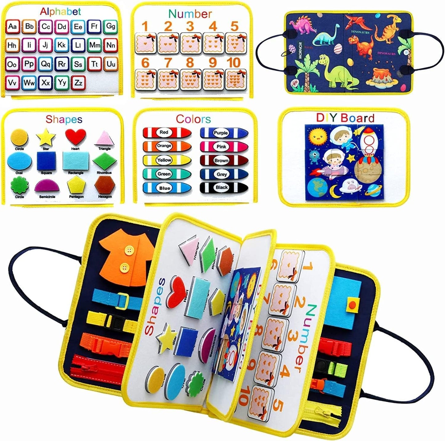 MORNOR Busy Board Montessori Toys for Toddlers Sensory Toys Gifts for 1 2 3 4 Year Old Girls & Boys Preschool Learning Activities Educational Travel Toy for Fine Motor Skills (Blue)