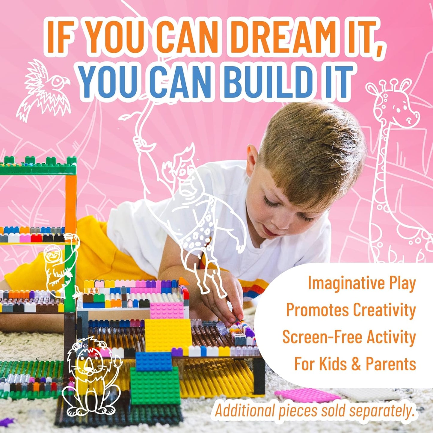 Strictly Briks Classic Bricks Starter Kit, Blue, Green, Red, and Yellow, 96 Pieces, 2x4 Studs, Building Creative Play Set for Ages 3 and Up, 100% Compatible with All Major Brick Brands