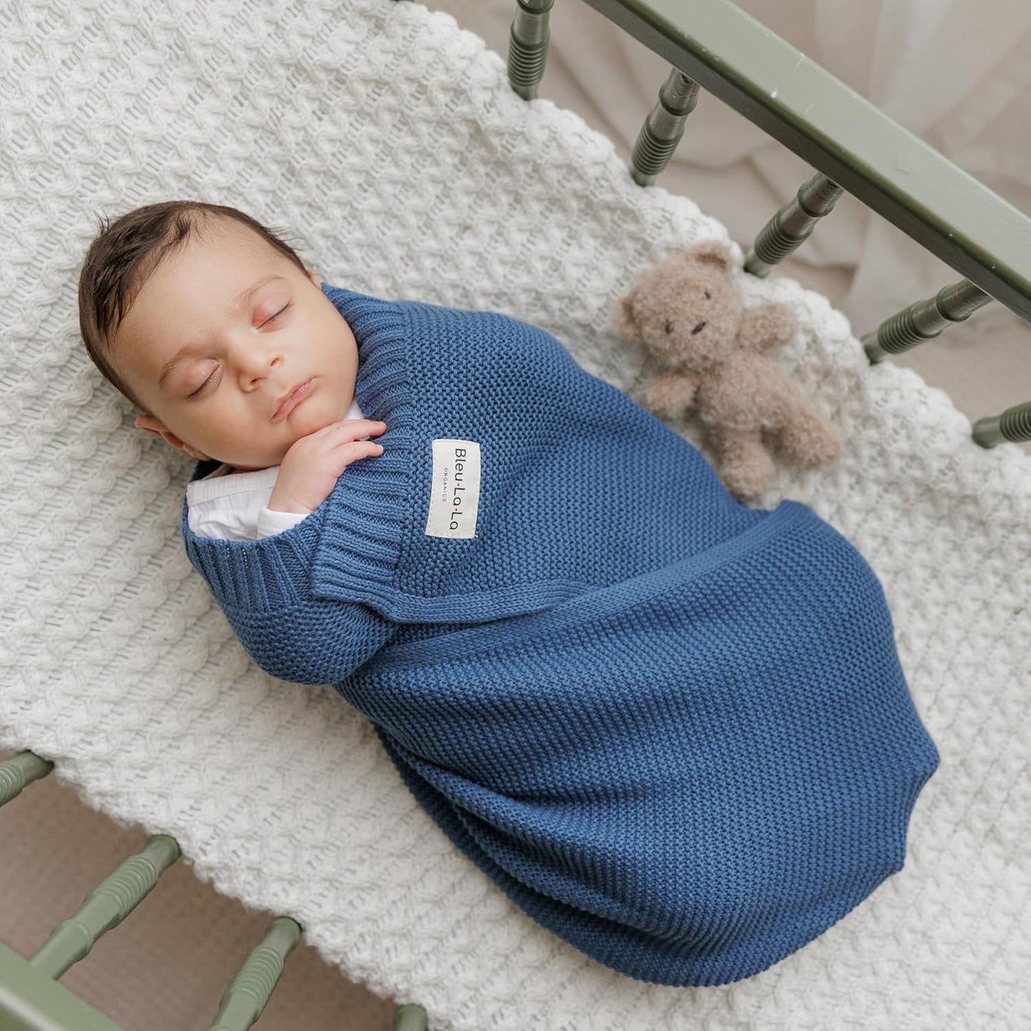 Heritage Knit Organic Cotton Baby Blanket - Soft Warm Cozy Unisex Receiving Cuddle Stroller Crib Beige Blanket for Newborns, Infants Toddler, Boys and Girls (Oatmeal, 0-2 Years)