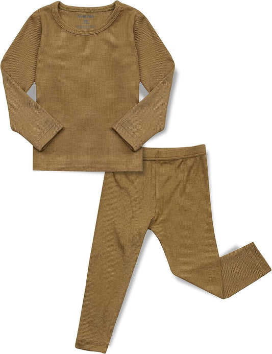 AVAUMA Baby Boys Girls Pajama Set Kids Toddler Snug fit Ribbed Sleepwear pjs for Daily Life Style