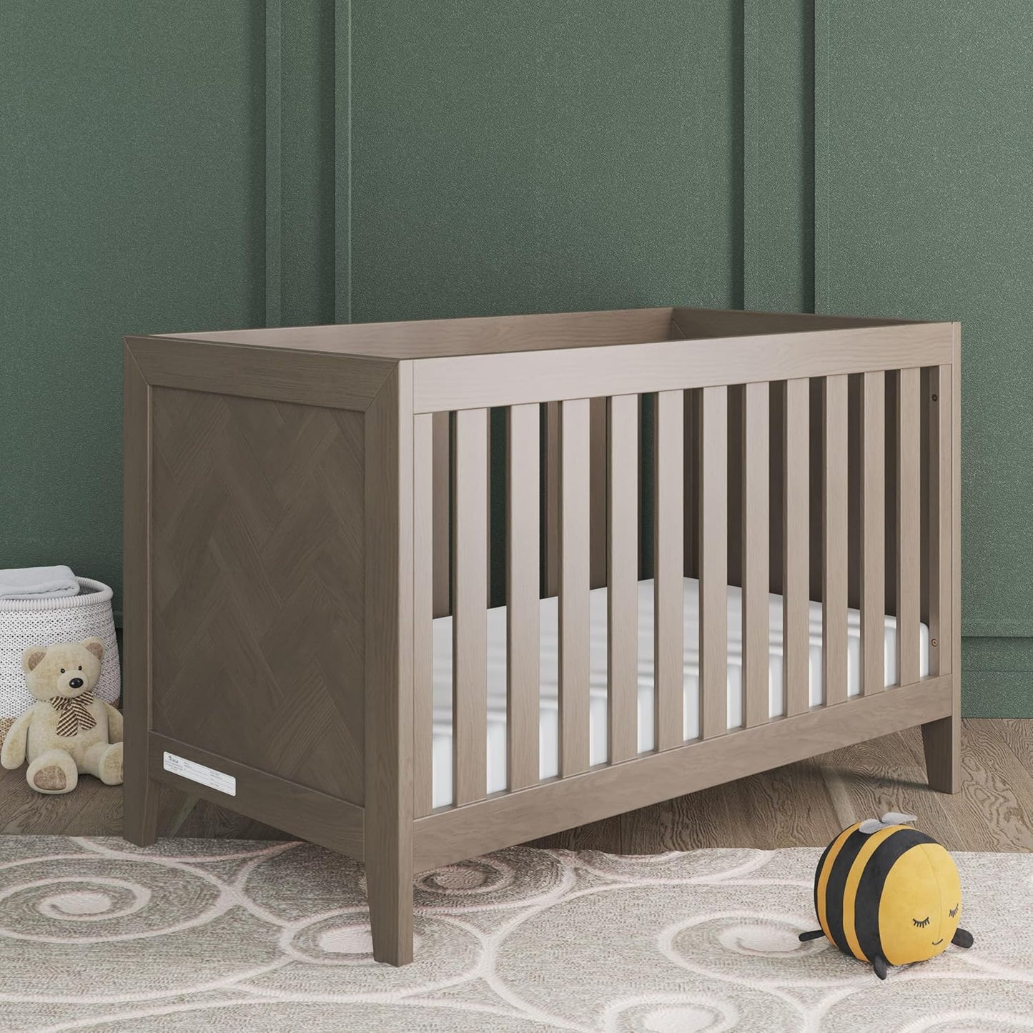 Child Craft Kieran 3 in 1 Convertible Crib, Baby Crib Converts to Day Bed, Toddler Bed, 3 Adjustable Mattress Positions, Non-Toxic, Baby Safe Finish (Crescent Gray)
