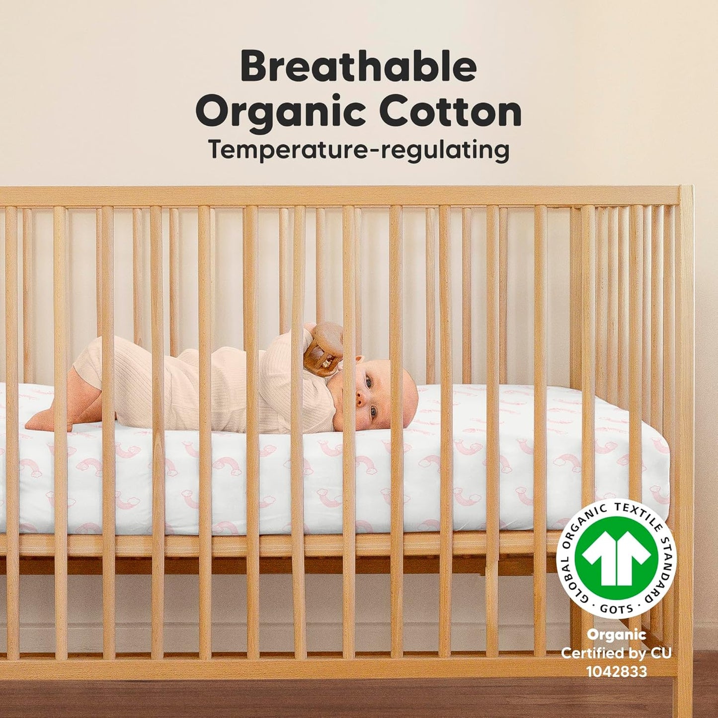 KeaBabies 2-Pack Organic Crib Sheets for Boys, Girls - 52x28 Fitted Crib Mattress Sheet Neutral, Breathable Jersey Cotton Cover for Baby Bed, Toddler Mattress, Soft & Cute Prints (Dreamland)