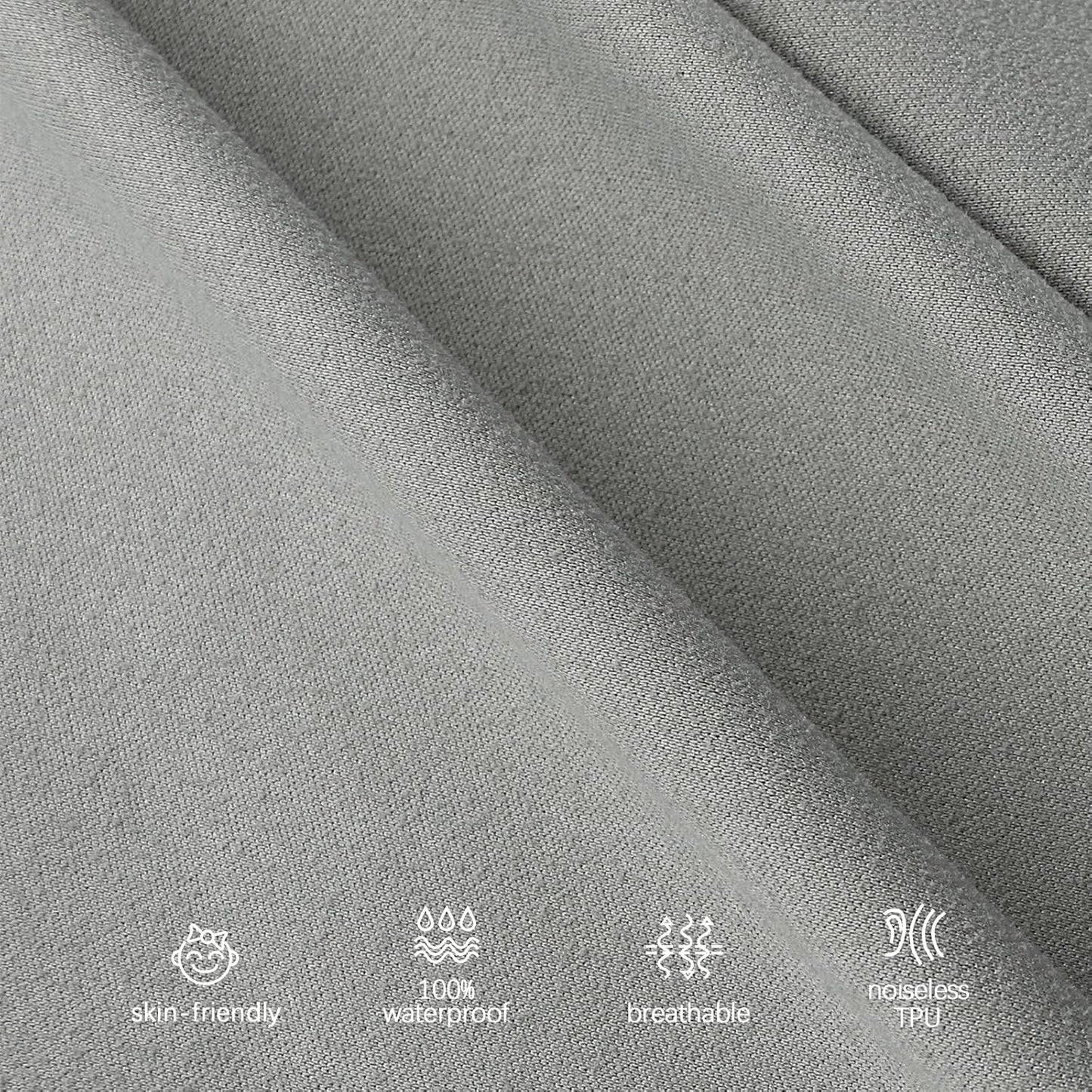 Crib Sheets Waterproof 2 Pack, Crib Mattress Protector, Toddler Fitted Crib Sheet Neutral, Ultra Soft & Breathable Toddler Bed Sheets for Boys and Girls, Grey