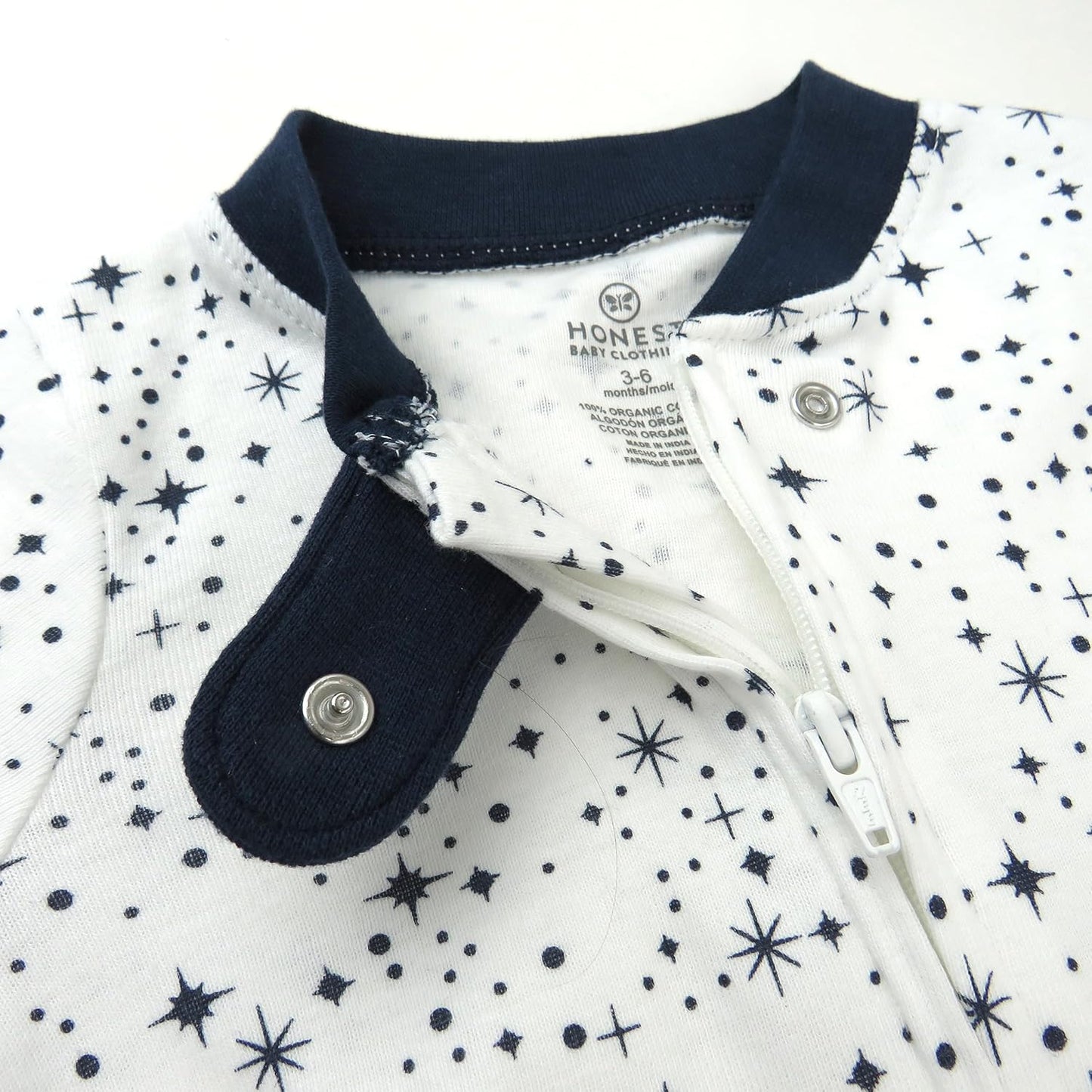 HonestBaby Baby Sleep N' Play One-Piece Zip-Front Footed Organic Cotton Pajama Sleeper