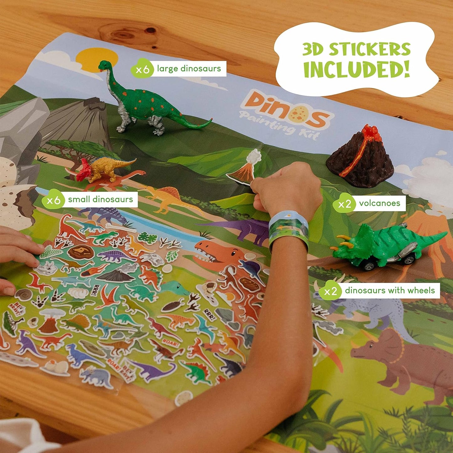 BONNYCO Dinosaur Toys for Kids Painting Kit 16 Figurines Kids Crafts Kits with Glow in The Dark Toys & Gifts for Boys 3 4 5 6 7 8 9 10 Years Old | Dinosaur Gifts Arts and Crafts Birthday Christmas