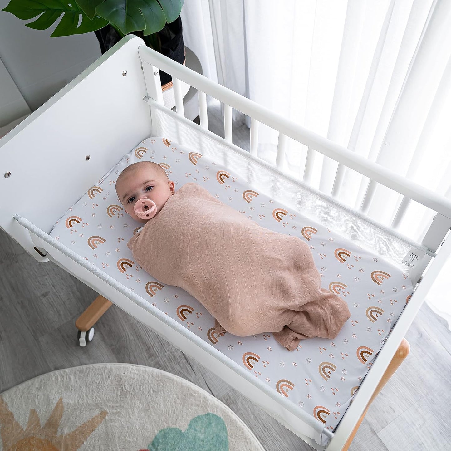 Comfy Cubs Muslin Swaddle Blankets Pack of 1 - 47 x 47 Inch Soft Cotton Baby Blanket Set, Large Multipurpose Wraps for Newborns - Self-Soothing Swaddles for Newborns - Blush