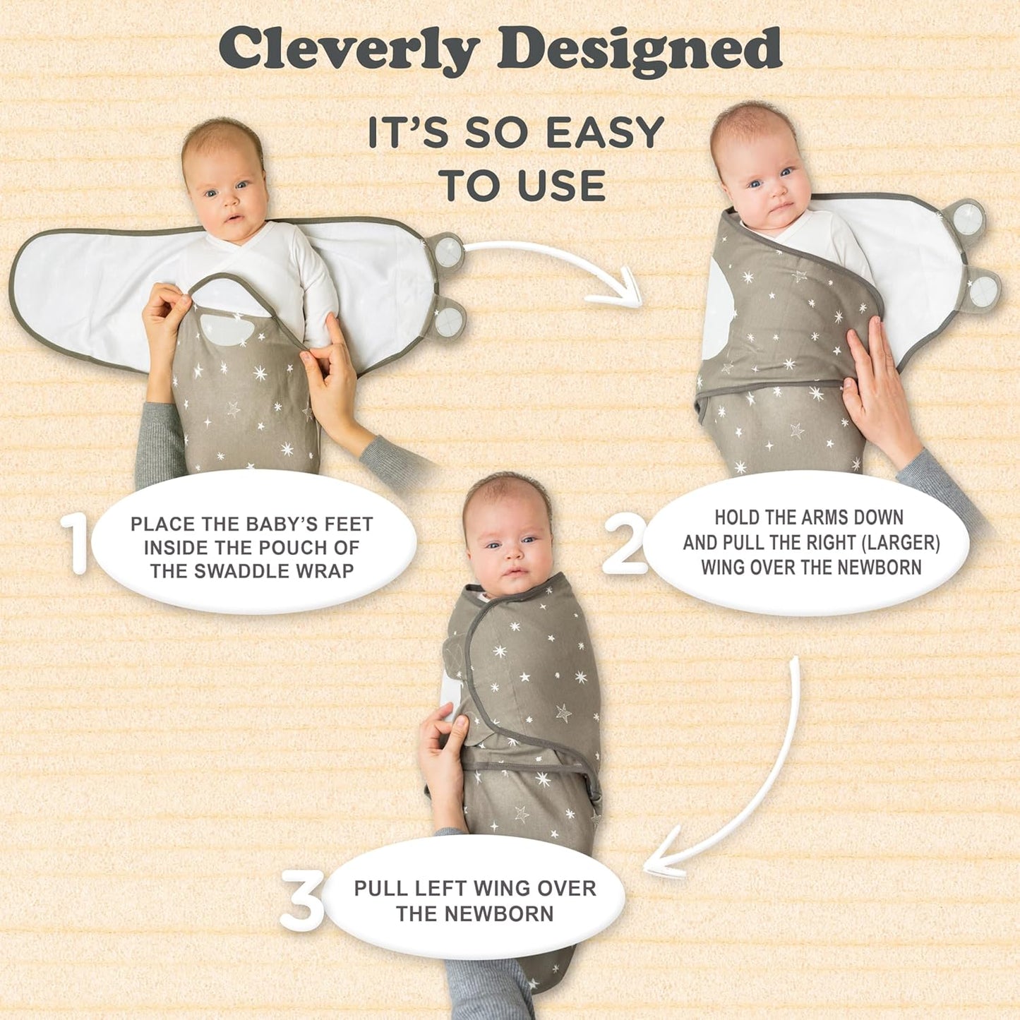 Preemie Swaddles 4-7 lbs - 3-Pack Premature Babies Swaddle Sleep Sack - Organic Cotton - Premature Infant Sleeping Sack - Easy Adjustable Baby Swaddle Blanket Wrap (Galaxy)