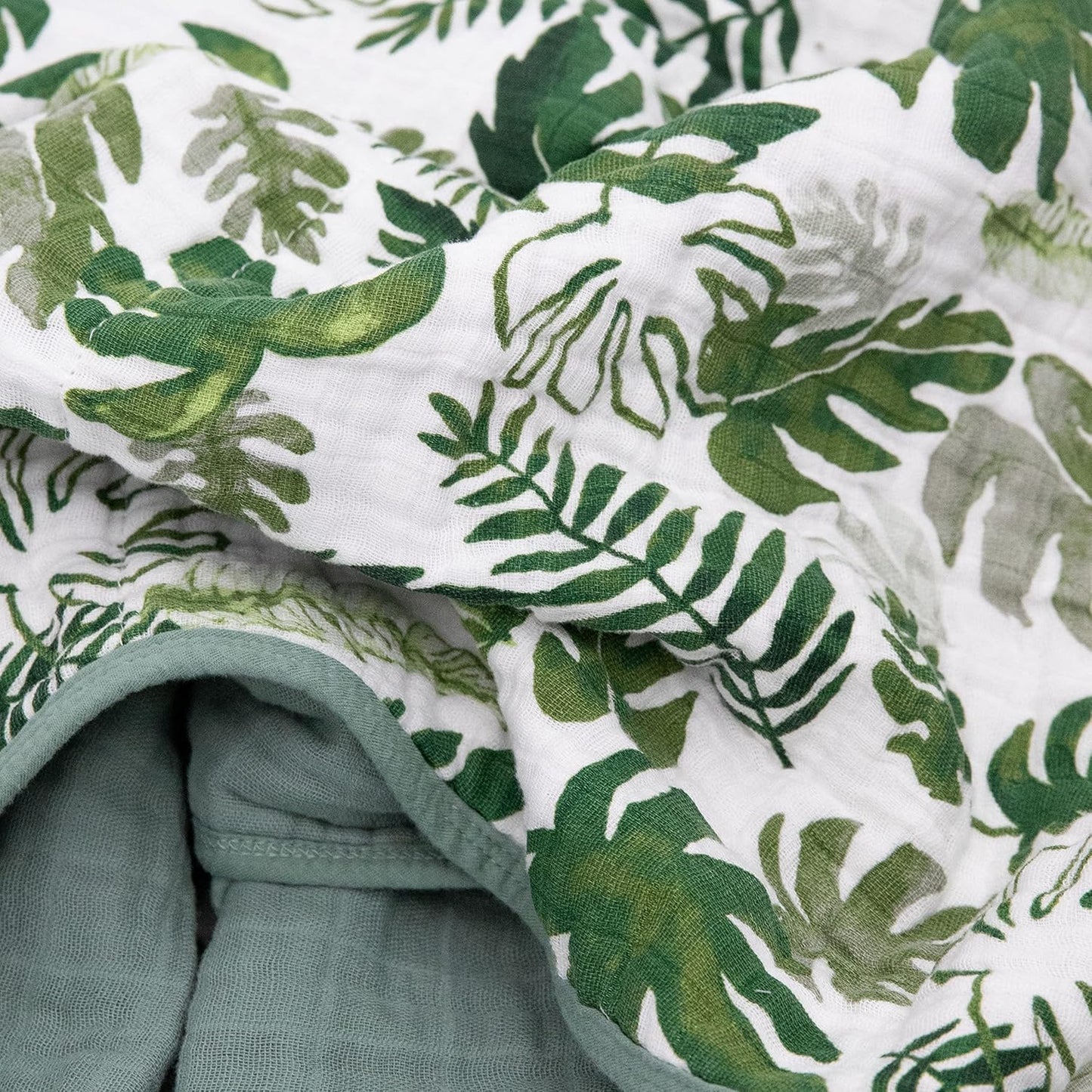 Little Unicorn Original Premium Cotton Quilt | Multi-Layered & Extra-Soft Muslin Fabric |for Babies & Toddlers (Tropical Leaf)